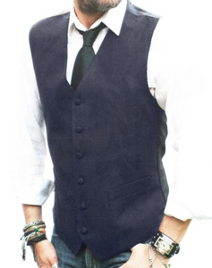 Mens Faux Suede Navy Blue Waistcoat Vest Gilet - All Sizes S M L Xl Xxl 3xl 4xl LLoyd Attree & Smith