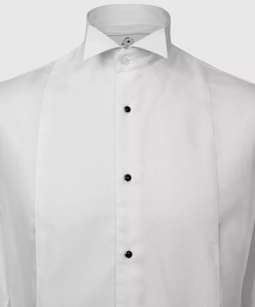 Mens 100% Cotton Marcella Wing Collar Modern Fit Dress Formal White Shirt