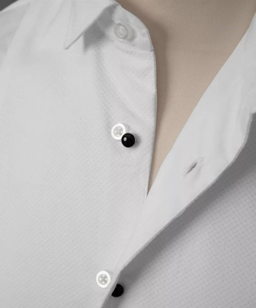 Mens 100% Cotton Marcella Standard Collar Modern Fit Dress Formal White Shirt