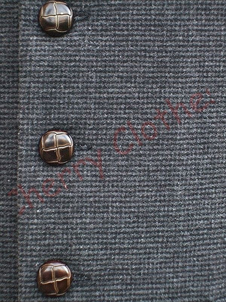 Mens Tweed Wool Blend Micro Check Grey Gray Waistcoat Vest  All Sizes M L Xl Xxl