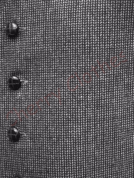 Mens Wool Tweed Black Grey Gray Fine Herringbone Waistcoat Vest S M L Xl Xxl