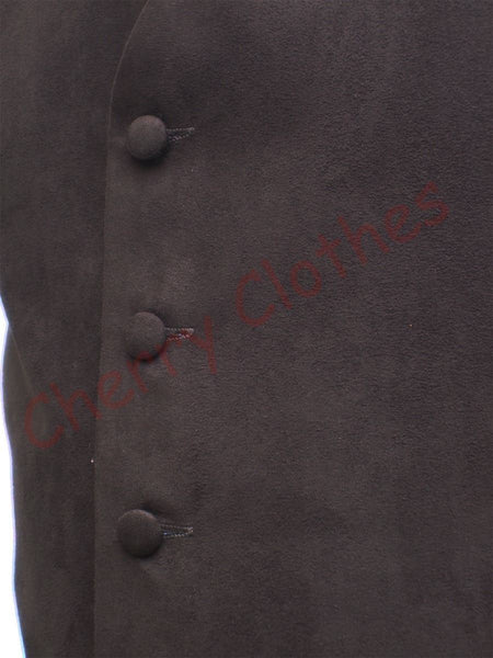 Mens Faux Suede Brown Waistcoat Vest Gilet - All Sizes  S M L Xl Xxl 3xl 4xl