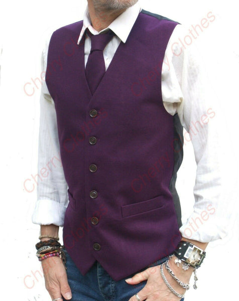 Mens Classic Country Waistcoat - Purple -Waistcoats Vest Gilet  S M L Xl XXL 3XL 4XL