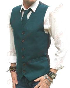 Mens Waistcoat Waistcoats Classic Country - Teal Blue  -Vest Gilet  S M L Xl XXL 3XL 4XL