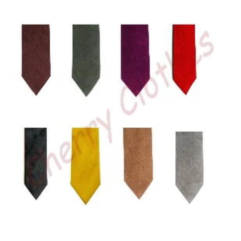 Mens Faux Suede Tie - The Exact Match For Our Faux Suede Waistcoat Vest!!