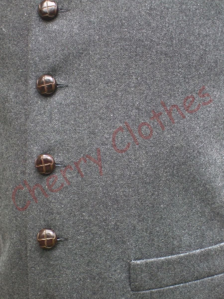 Mens Tweed Grey Gray Wool Worsted  Waistcoat Vest - All Sizes  M L Xl Xxl