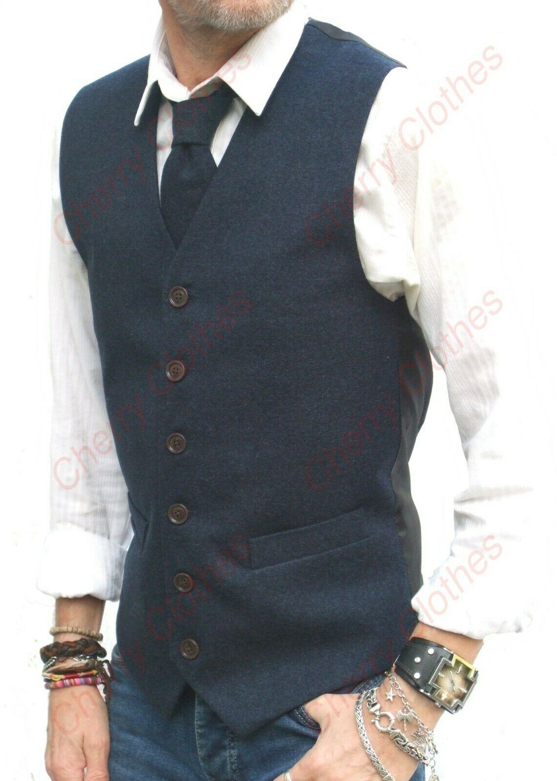 Mens Classic Country Waistcoat -Navy Blue - Waistcoats Vest Gilet  S M L Xl XXL 3XL 4XL