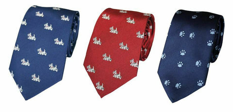 Silk Tie - Westie Terrier Scottie Dog Paw Pet