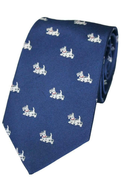 Silk Tie - Westie Terrier Scottie Dog Paw Pet