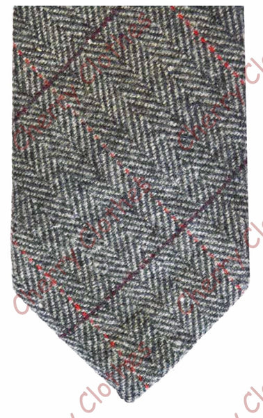 Wool Blend Tweed Donegal Herringbone Worsted Fleck Check Ties - Lots Of Colours!